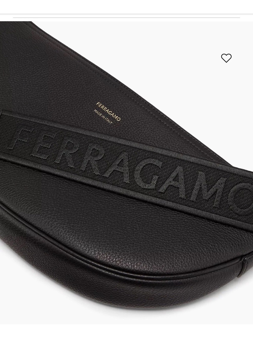 Salvatore Salvatore Ferragamo Black Pebbled Leather Crescent Shoulder Bag - Picture 8 of 9